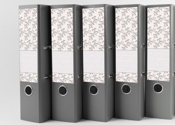 Aufkleber für Ordnerrücken 192x62 mm – Modernes Design, beschreibbar