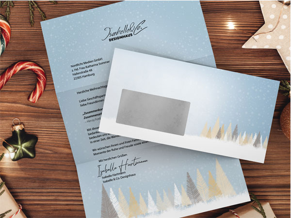 Weihnachtliches Briefpapier mit Kuverts