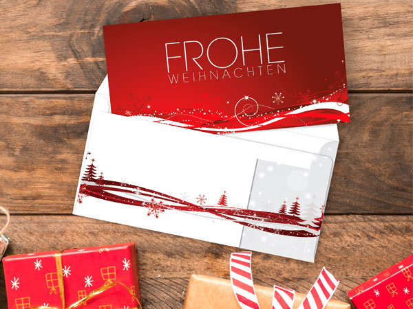 Weihnachtskarten mit Kuverts