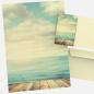 Preview: Briefpapier Ocean View DIN A4 maritimes Motivpapier mit Meerblick