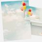 Preview: Hochwertiges Briefpapier mit Motiv Luftballons - mit passenden Kuverts in DIN A4