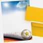 Preview: Briefpapier Fußball-WM DIN A4 mit Fußball, Fans und Deutschland-Farben