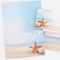 Preview: Briefpapier Seestern DIN A4 Motivpapier mit Strand, Meer und Seestern