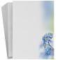 Preview: Briefpapier Veilchen DIN A4 florales Motivpapier mit blauen Blüten