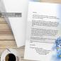 Preview: Briefpapier Veilchen DIN A4 florales Motivpapier mit blauen Blüten
