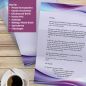 Preview: Motivpapier Farbschleier Aqua DIN A4 – Briefpapier mit Kuverts