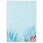 Preview: Motivpapier Sommer-Feeling DIN A4 – Türkisblaue Wasserstruktur und sommerliche Accessoires vermitteln Pool-, Strand- und Urlaubsgefühl