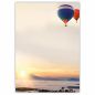 Preview: Motivpapier Wolkenreise im Ballon DIN A4 – Heißluftballons über ruhiger Landschaft vermitteln Freiheit, Weite und einen besonderen Anlasscharakter
