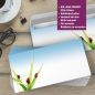 Preview: Motivpapier Marienkäfer im Gras DIN A4 – Briefpapier mit Kuverts mit/ohne Fenster