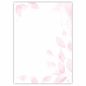 Preview: Motivpapier Pastel Leaves DIN A4 – Zarte rosafarbene Blätter an den Rändern schaffen einen modernen, luftigen Pastell-Look