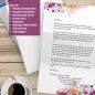 Preview: Motivpapier Farbenfrohe Blumen DIN A4 – Briefpapier mit Kuverts