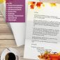 Preview: Motivpapier Kürbisse DIN A4 – Briefpapier mit Kuverts