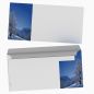 Preview: Weihnachtsbriefpapier Winterlandschaft mit Kuverts ohne Fenster