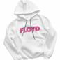 Preview: FLOYD Hoodie Herren Damen – Weißer Kapuzenpullover mit Statement Print in PINK