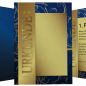 Preview: Urkundenpapier DIN A4 190 g/m² beidseitig bedruckt – Motiv Gold mit dunkelblauer Rückseite