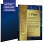Preview: Urkundenpapier DIN A4 190 g/m² beidseitig bedruckt – Motiv Gold mit dunkelblauer Rückseite