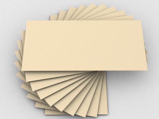 2. WAHL Farbige Briefumschläge BEIGE CHAMOIS DIN LANG mit Haftklebestreifen