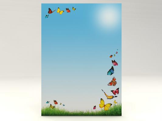 Motivpapier Gelbe Schmetterlinge Briefpapier mit Motiv