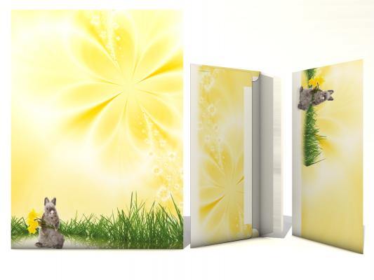 Stationery Easter Rabbit with Flower Writing paper