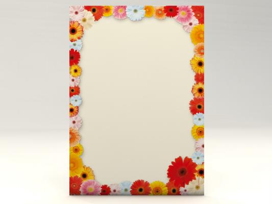 Motivpapier Farbige Gerbera Briefpapier mit Motiv