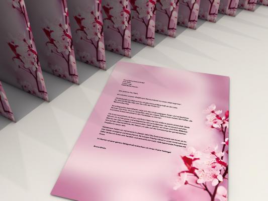 Motivpapier Kirschblüten Briefpapier mit Motiv
