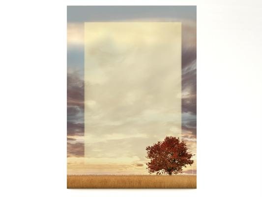 Motivpapier Lonely Tree Briefpapier mit Motiv
