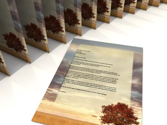 Motivpapier Lonely Tree Briefpapier mit Motiv