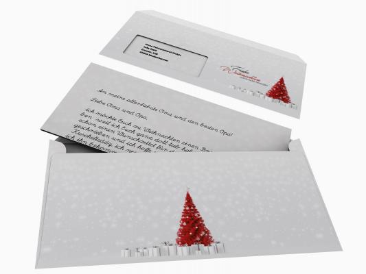 Weihnachtsbriefumschlag mit und ohne Fenster Festliche Wünsche Briefpapier mit Motiv