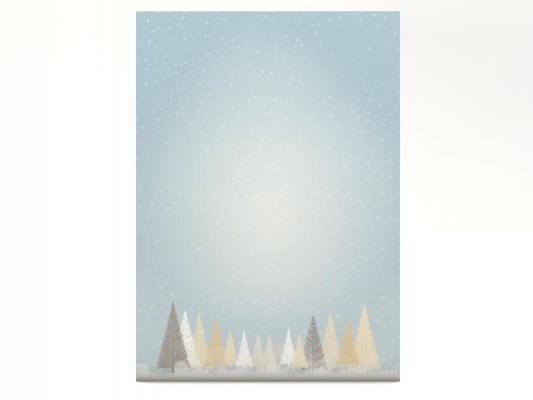 Weihnachtsbriefpapier Winterlicher Märchenwald Briefpapier mit Motiv