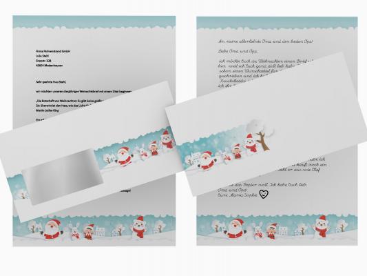 Weihnachtsbriefpapier Goldene Weihnachtskugeln Briefpapier mit Motiv