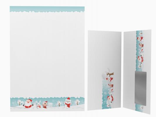 Christmas Stationery Children playing in the Snow