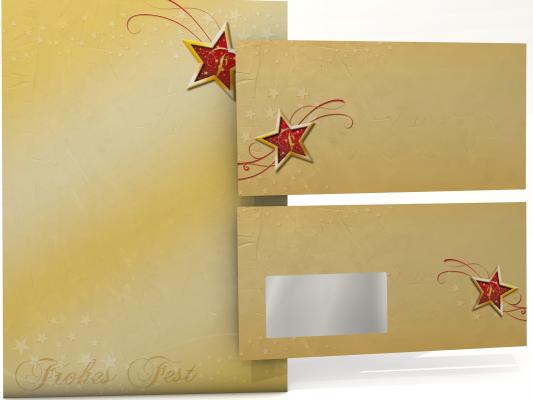 Weihnachtspapier Frohes Fest Briefpapier mit Motiv