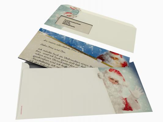 Weihnachtsbriefumschlag mit und ohne Fenster Weihnachtsmann Briefpapier mit Motiv
