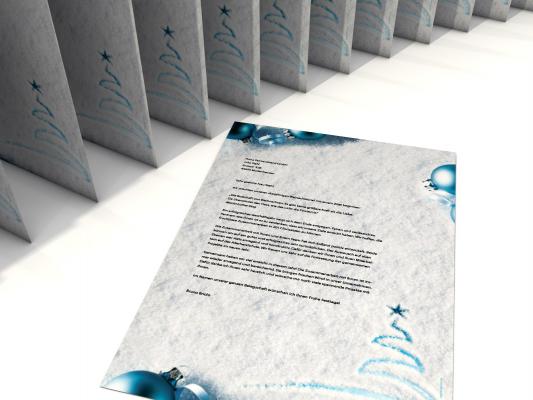 Weihnachtsbriefpapier mit Motiv Spuren im Schnee Briefpapier mit Motiv