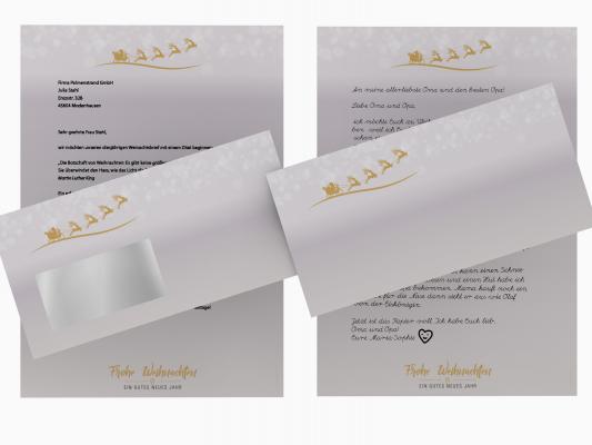 Weihnachtspapier Geschenke Rot Briefpapier mit Motiv