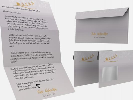 Weihnachtsbriefpapier mit Motiv Geschenke Rot Briefpapier mit Motiv