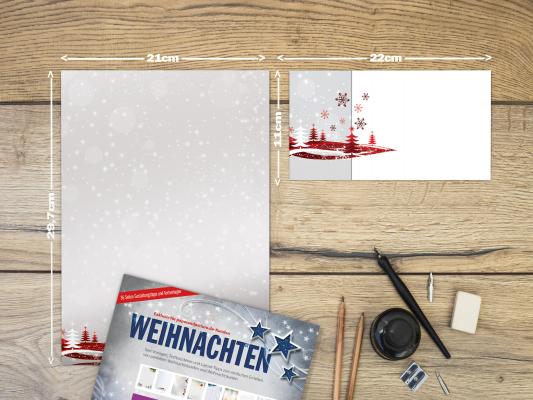 Preview: Weihnachtsbriefpapier Fest der Liebe Preview: Weihnachtsbriefumschlag mit und ohne Fenster Fest der Liebe Briefpapier mit Motiv
