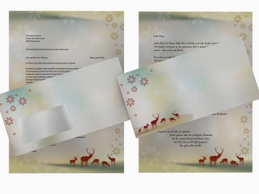 Christmas Envelope Rentiere Writing paper