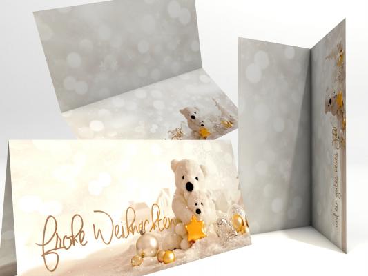 Imprintable Christmas Cards Xmas Bears
