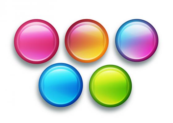 Aufkleber "Shiny Buttons" Set mit 5 Farben
