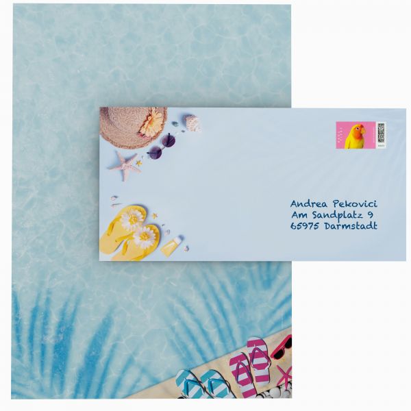 Sommerliches Motivpapier für Urlaubsgrüße Einladungen Danksagungen und Geschäftspost