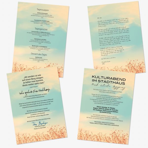 Passender DIN Lang Umschlag im Design des Briefpapiers Sommerhimmel