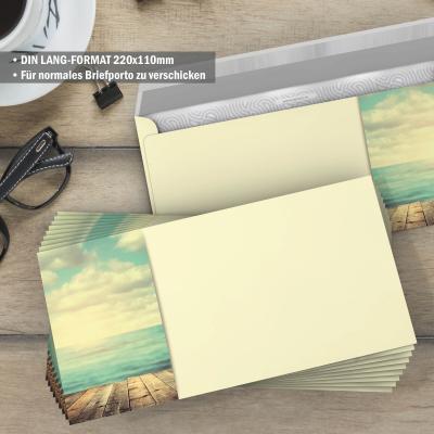 Preview: Briefpapier Ocean View DIN A4 maritimes Motivpapier mit Meerblick