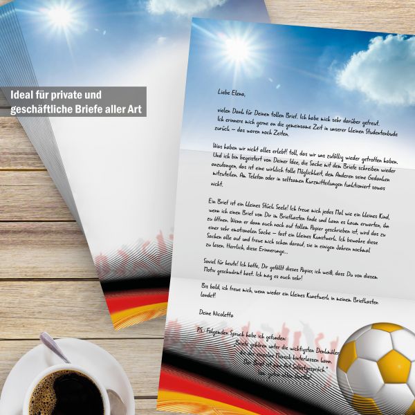 Motivpapier Fußball-WM auf hochwertigem 90 g DIN A4 Papier