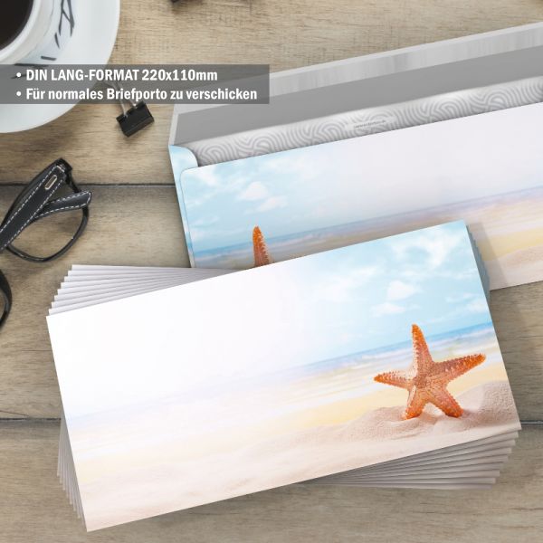 Passender DIN Lang Umschlag im Design des Briefpapiers Seestern