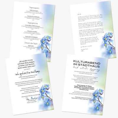 Briefpapier Veilchen DIN A4 florales Motivpapier mit blauen Blüten