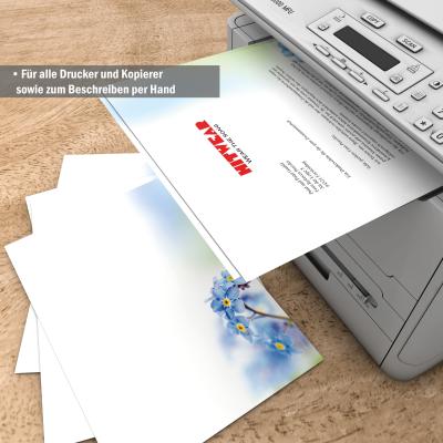 Briefpapier Veilchen DIN A4 florales Motivpapier mit blauen Blüten