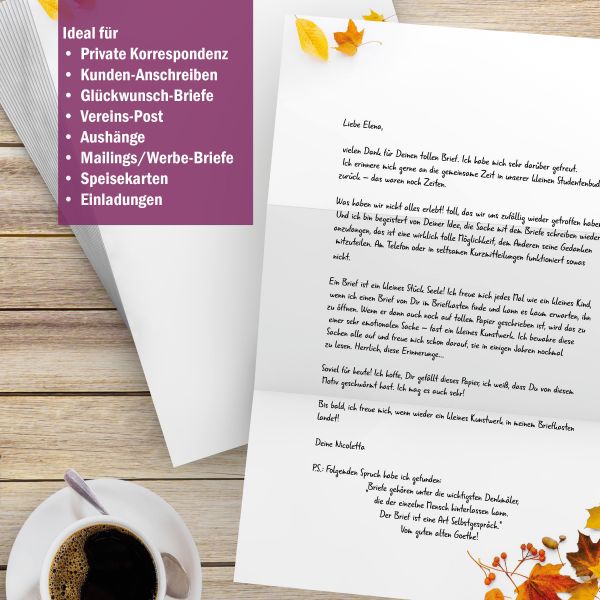 Autumn Leaves A4 Writing Paper – Stationery with envelopes