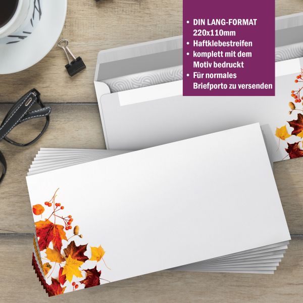 Autumn Leaves A4 Writing Paper – Stationery with envelopes