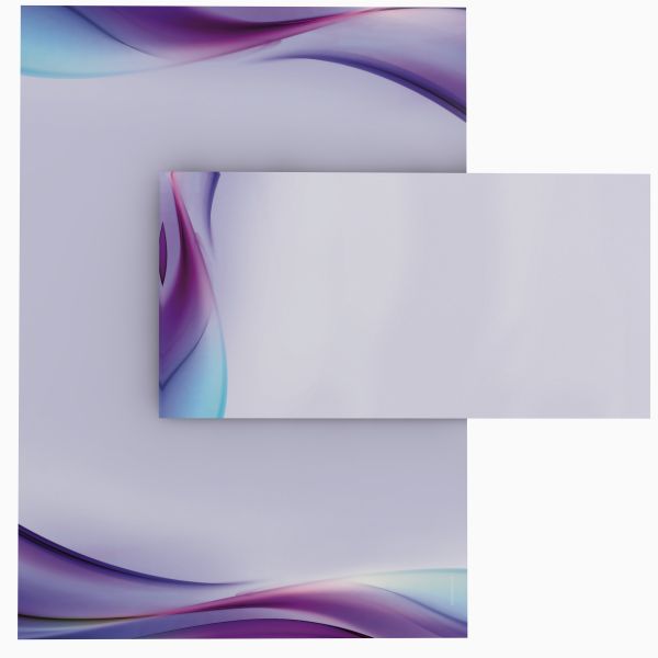 Motivpapier Farbschleier Aqua DIN A4 – Briefpapier mit Kuverts